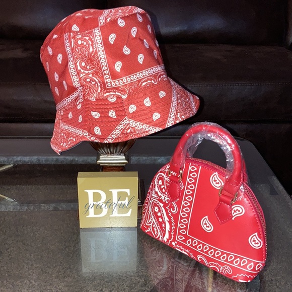 Bandanna Bucket Hat & Mini Purse Set - Picture 2 of 3